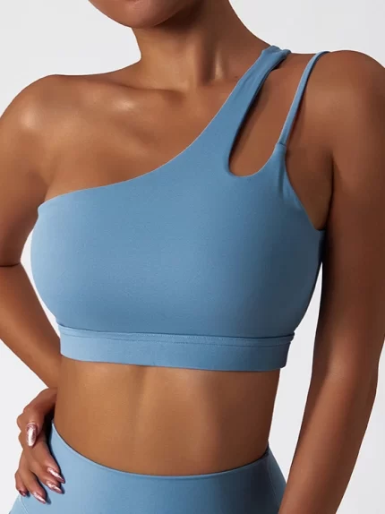 Woman Single Shoulder Strap Sport Bra